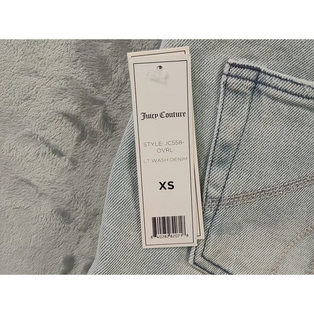 Juicy Couture Women's XS Denim Shortalls Overall Romper Light Wash JC558-OVRL